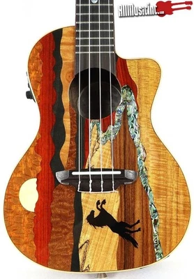 Luna Vista Stallion Tropical Woods Concert Ukulele Uke Acoustic Electric Guitar - Image 1 of 4
