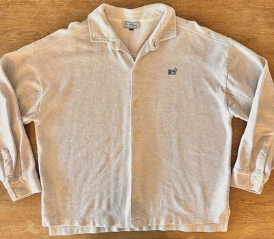 Burton Snowboarding 100% Cotton Waffle Button Down Shirt-Flax Color-Men's Size L - Image 1 of 4