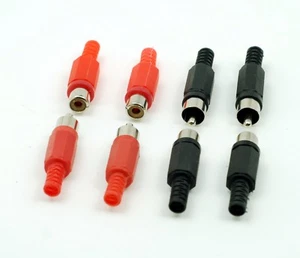 10x RCA Solder Cable Connectors Male Female Phono Adapter Audio Visual AV Plug - Picture 1 of 14