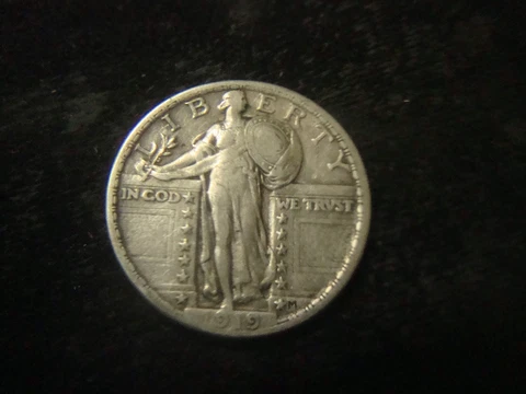 1919  XF Full Shield Standing Liberty Quarter  RXR NZX #1 Cover