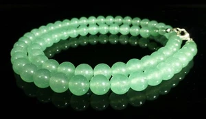 Green Jade Necklace Gemstone 10mm - Picture 1 of 6