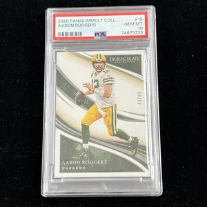 2020 Panini Immaculate Aaron Rodgers Base /60 PSA 10 GEM LOW POP PACKERS JETS - Picture 1 of 3