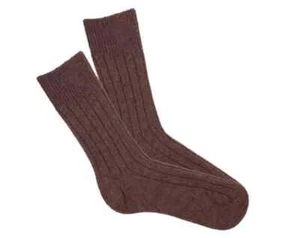 90% ALPAKA Wolle Bettsocken maximaler Komfort braun Thermo warm LARGE - Bild 1 von 3