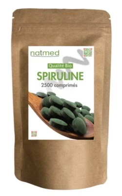 Spiruline 2500 comprimés – 100 % Pure et Naturelle - 1 kg