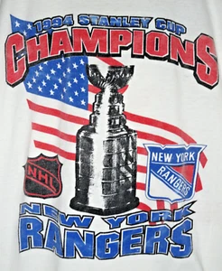 Vintage New York Rangers Stanley Cup T Shirt XL Mens 90s 1994 Single Stitch NHL - Picture 1 of 7