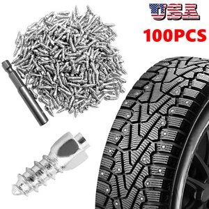100x ATV Car Tire Spikes Stud Screw Wheel Anti-slip Snow Ice Nail 4*12mm N0Q3 - Picture 1 of 12
