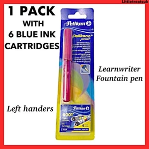 1 PAQUETE DE PLUMA ESTILOGRÁFICA PELIKAN PELIKANO JUNIOR APRENDIZWRITER, 6 CARTUCHOS DE TINTA AZUL, - Imagen 1 de 3
