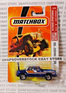 2009 MATCHBOX DARK BLUE CHEVY SILVERADO SS, OUTDOOR SPORTSMAN #12/12, MBX #100 - Picture 1 of 12