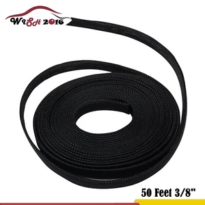 Tubo de telar trenzado negro para funda de cable de alambre expandible de 50 pies 3/8" - Imagen 1 de 6