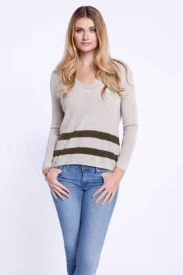 Suéter Dolce Cabo Mujer Grande L Rayas L L L L Mezcla Algodón Boho Lagenlook Beige Foto 1 de 4