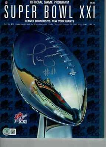 Phil Simms autographed Super Bowl XXI 21 Original Program NY Giants Beckett Cer - Picture 1 of 1