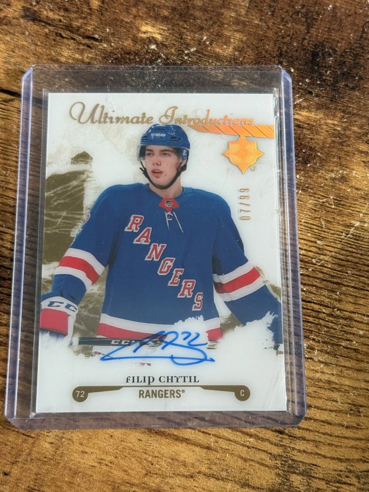 2017-18 Ultimate Collection Gold Spectrum /99 Filip Chytil #UI-15 Rookie Auto RC - Image 1 of 2
