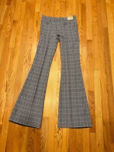 NWT True VTG H Bar C Ranchwear Vintage Womens Flared Pants Houndstooth size 24
