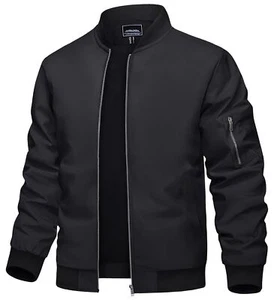 Mens Lightweight Bomber Jacket Full Zip Windbreaker Casual Spring Fall Thin Coat - Bild 1 von 90