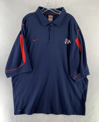 Nike Team Fresno State Bulldogs Polo Shirt Mens Size 3XL Red Dry Fit Cover