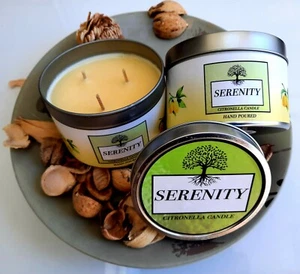 Citronella Candle 'Serenity' LARGE. - Picture 1 of 5