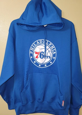 30222 Majestic PHILADELPHIA 76ers Therma Base Hooded Hoodie SWEATSHIRT New ROYAL Cover
