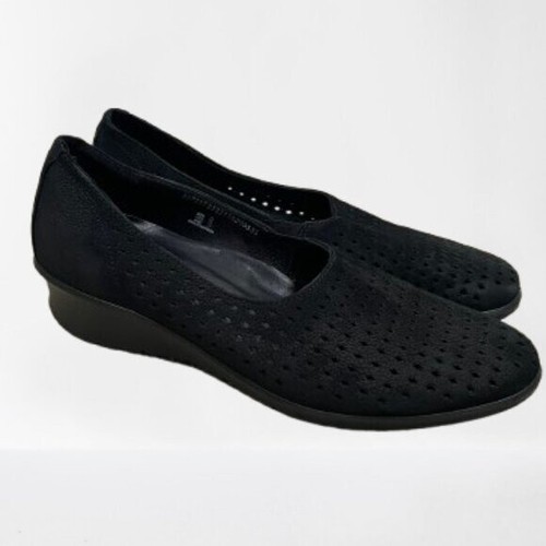 Scarpe ECCO Felicia nere con zeppa traforata in nabuk taglia EU 41 US 10 10 5