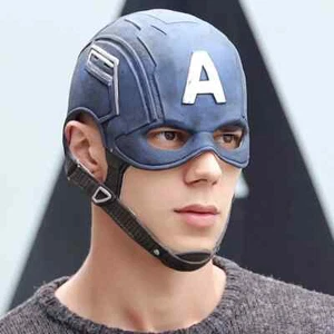Máscara Capitán Americano Cosplay Steven Rogers Superhéroe Látex Casco Disfraz Accesorios - Imagen 1 de 6