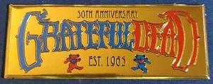Grateful Dead Gold Bar 4.25"x1.6" Metal Sticker - Picture 1 of 1