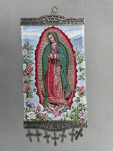 Nuestra Señora Guadalupe, Santísima Virgen María, Gran Tapiz Colgante de Pared con Cruces - Imagen 1 de 9