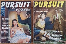 Pursuit Detective Story magazines #2 November 1953 & #3 March 1954, vintage pulp