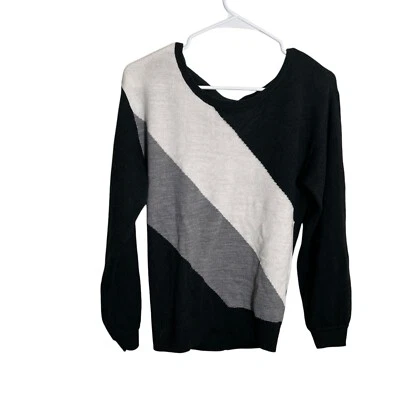 New York & Company Sweater Women's XS Colorblock Open Cage Back Pullover Top - Image 1 of 4