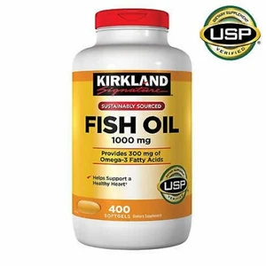 Kirkland Signature Fish Oil 1000 mg., 400 Softgel with 300mg Omega-3 Fatty Acids - Picture 1 of 2