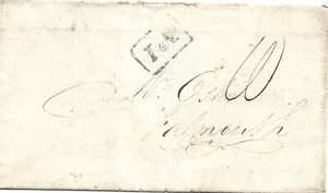 GB 1828 10d Wrapper with Plymouth Py Post Cachet & 218 Mileage CDS to Falmouth - Picture 1 of 2