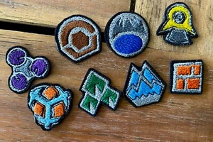 Pokemon Sinnoh League Leaders Gym Badges all 8 Iron On Patches Choose You Choose - Picture 1 of 1