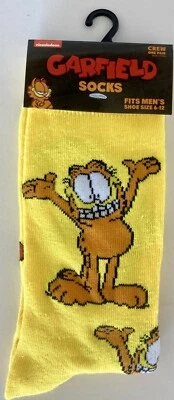 Nickelodeon “GARFIELD “ 1 Pair Crew Socks Mens Size6-12,Women Size8-14🆕😸😸 - Image 1 of 4
