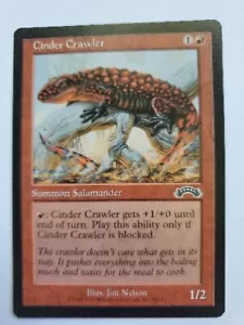 MTG Magic The Gathering Card Cinder Crawler Summon Salamander Red Exodus - Picture 1 of 2