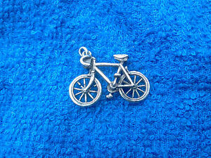 FINISH LINE 1 Racing 3D BICYCLE Pewter Tibetan Charm / Pendant ALL NEW.
