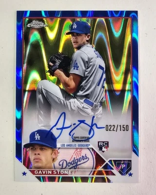 2023 Topps Chrome Update Series - Autographs Gavin Stone #RA-GS Blue RayWave... - Image 1 of 3
