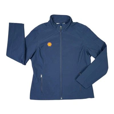 Shell Oil Jacket Womens Large L Navy Blue Full Zip Soft Shell Winter Wind Proof - Image 1 of 4