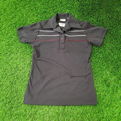 Polo King-Louie vintage años 80 para mujer XS 17x24 negro Foto 1 de 4