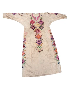 Vestido étnico tradicional bordado a mano Thobe árabe palestino vintage - Imagen 1 de 23