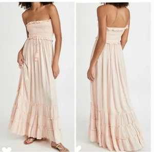 NWT PQ PilyQ Charlotte Glittery Cover Up Maxi Strapless Dress in Blush XS/S - Picture 1 of 7