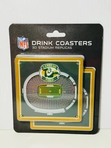 NFL Green Bay Packers Drink Coasters Set - 3D Stadium New - Picture 1 of 2