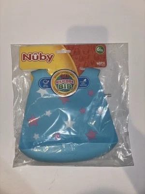 NEW Nuby Silicone Bib with Scoop 6m + Scoop To Catch Food - Image 1 of 2