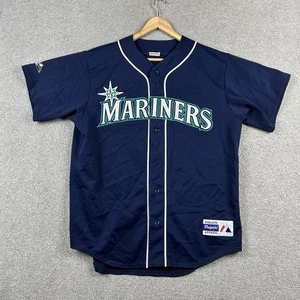 Julio Rodriguez #3 Mariners Blue Majestic Jersey Size L Large Seattle Stitched - Picture 1 of 10
