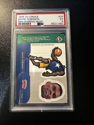 1998-99 UD Choice Mini Bobbing Head David Robinson #24 PSA Graded 5 EX (Pop 1) - Image 1 of 2