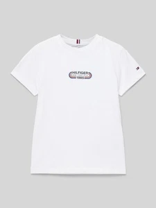 Tommy Hilfiger weiße Bluse Herren Kurzarm Logo Print T-Shirt XL - Bild 1 von 3