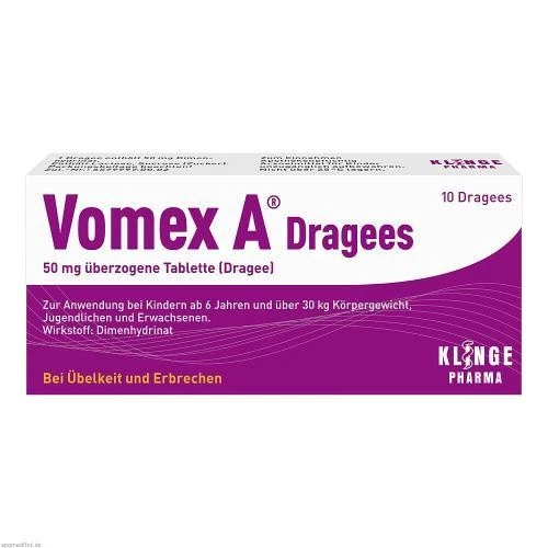 KLINGE PHARMA GMBH 3x VOMEX A Dragees 50 mg überzogene Tabletten 10 ST PZN 11612657