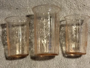 Lot 3 rosa Depression Glas American Sweetheart Becher 3 1/2" & 4 3/4" 1930er - Bild 1 von 5