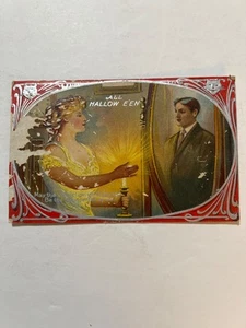 VTG 1909 All Halloween Greeting Postcard Lady looking in mirror - Picture 1 of 2