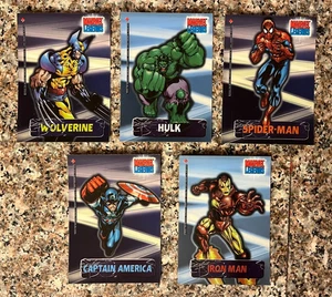 SECRET IDENTITY STICKER 5 CARD COMPLETE SET 2001 TOPPS MARVEL LEGENDS - Picture 1 of 2