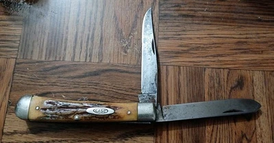 Vintage Case XX 5254 Trapper pocket knife 1940-1964 tang stamp stag scales - Image 1 of 4