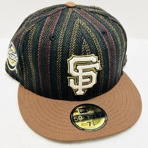 New Era San Francisco Giants Herringbone 59FIFTY Fitted Hat Cap 7 3/8 Brown MLB - Picture 1 of 6