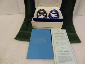 Vintage The Franklin Mint Cameos in Crystal Paper Weights w/ Certificate & Box G - Picture 1 of 17